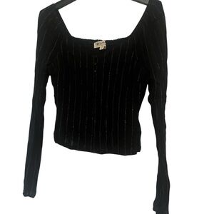 Idyllwind Black Ribbed Crop Top